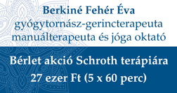 Berkiné Fehér Éva - bérlet Schroth terápiára