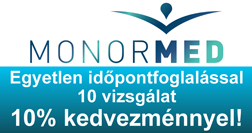 Monormed - Egyetlen időpontfoglalással 10 vizsgálat, 10% kedvezménnyel!